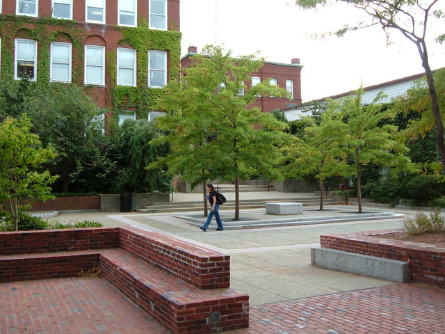 The plaza between Stoddard Labs and Salisbury Labs