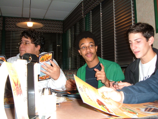 Carlos, Maurice, and Mike at Denny's