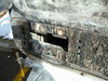 Closeup of the burned out dryer